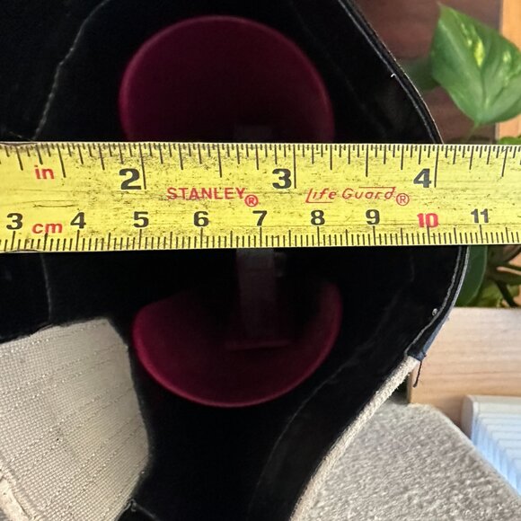 Vintage Black Leather White/Cream Suede w/Lace Detail Stiletto Boots - Picture 14 of 16